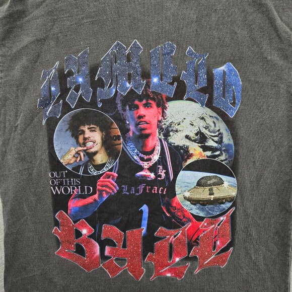 Slam Men Shirt Medium Gray Lamelo Ball Graphic Crew Neck Short Sleeve Tee - Picture 3 of 10